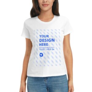 Custom Design Round Neck T-shirt Made of Cotton-Blend Fabric